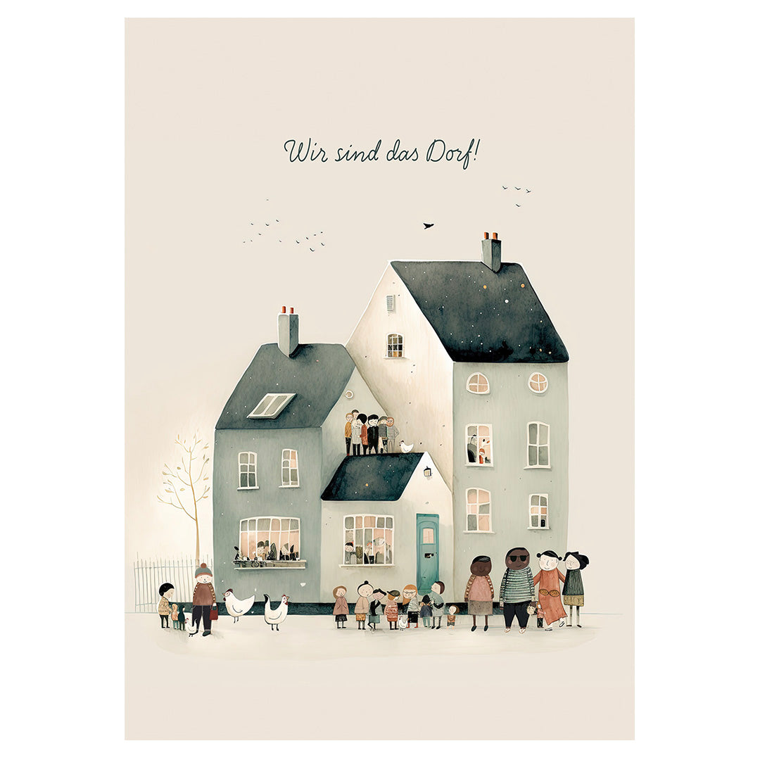 Postkarten-Set: "Wir sind das Dorf!" (3 Karten)