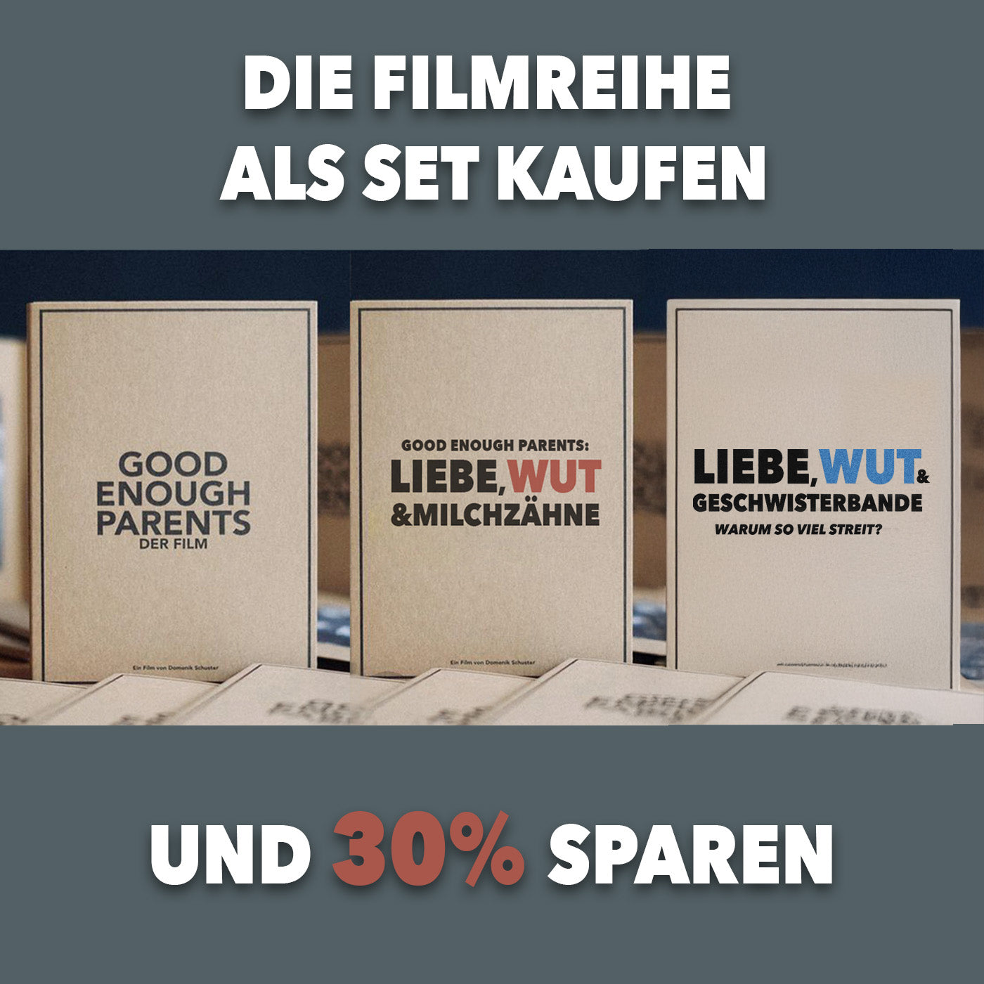 Set: 3 Filme auf DVD - LIEBE, WUT & MILCHZÄHNE + GOOD ENOUGH PARENTS + LIEBE, WUT & GESCHWISTERBANDE